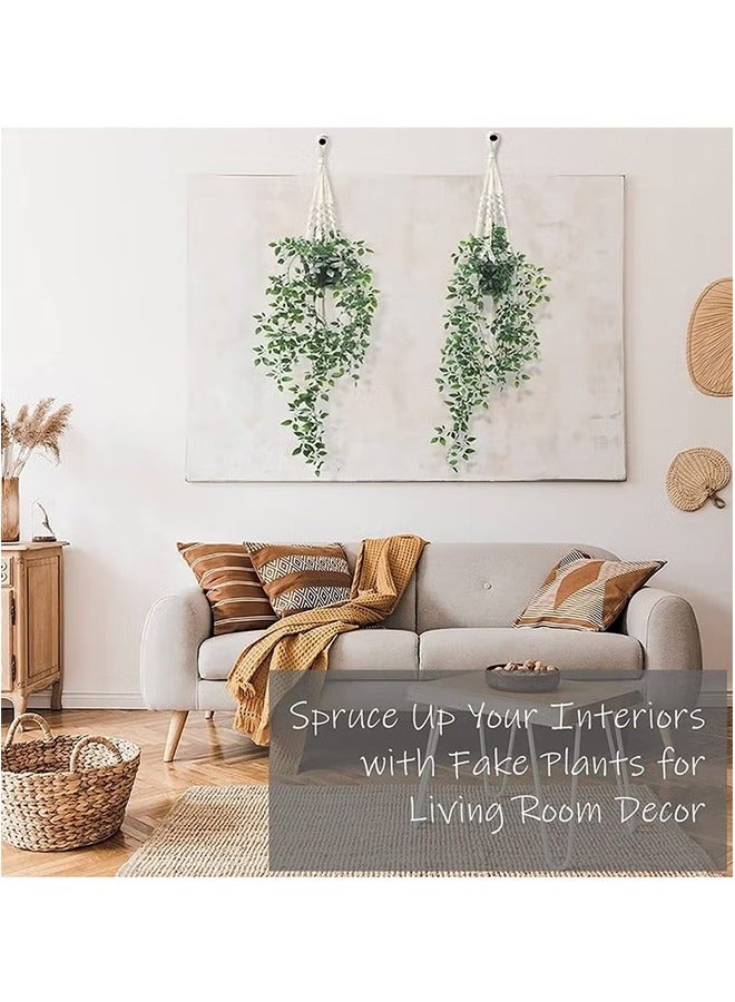 YELIN Artificial Hanging Mandala Vine Plant in Pot with Realistic Faux Leaves Eco-Friendly Fake Hanging Plant with Pot Decor for Home and Office Indoor and Outdoor Garden Shelf - Image 4