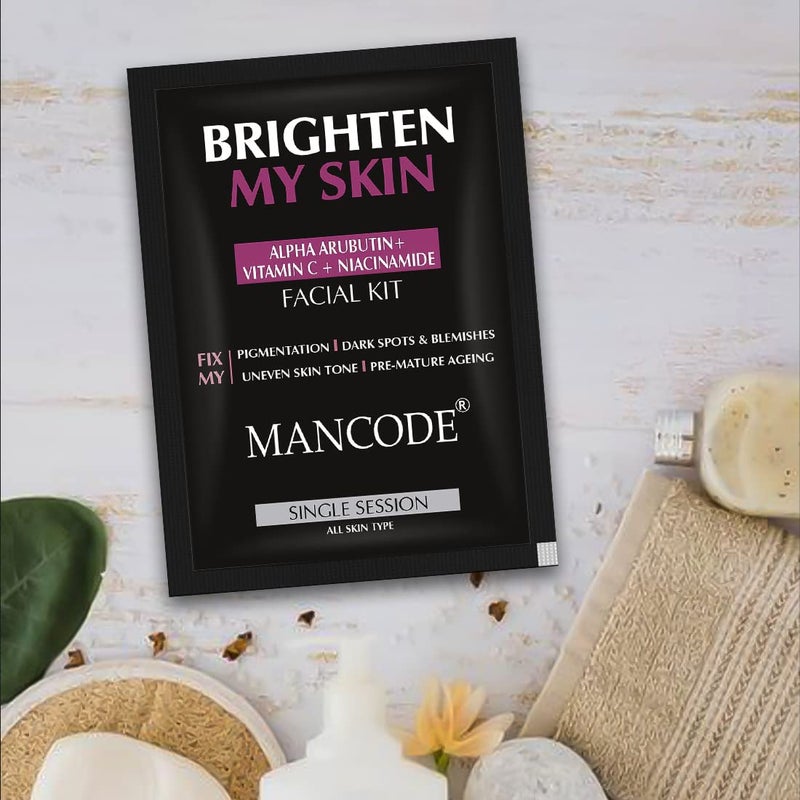 MAN CODE Mancode Brighten My Skin Facial Kit For Men SalonLike Glowing Skin In 6 Easy Steps Improves Skin Texture Instant Glow Suitable For All Skin Types 3 x 58 G Pack of 3  - Image 5