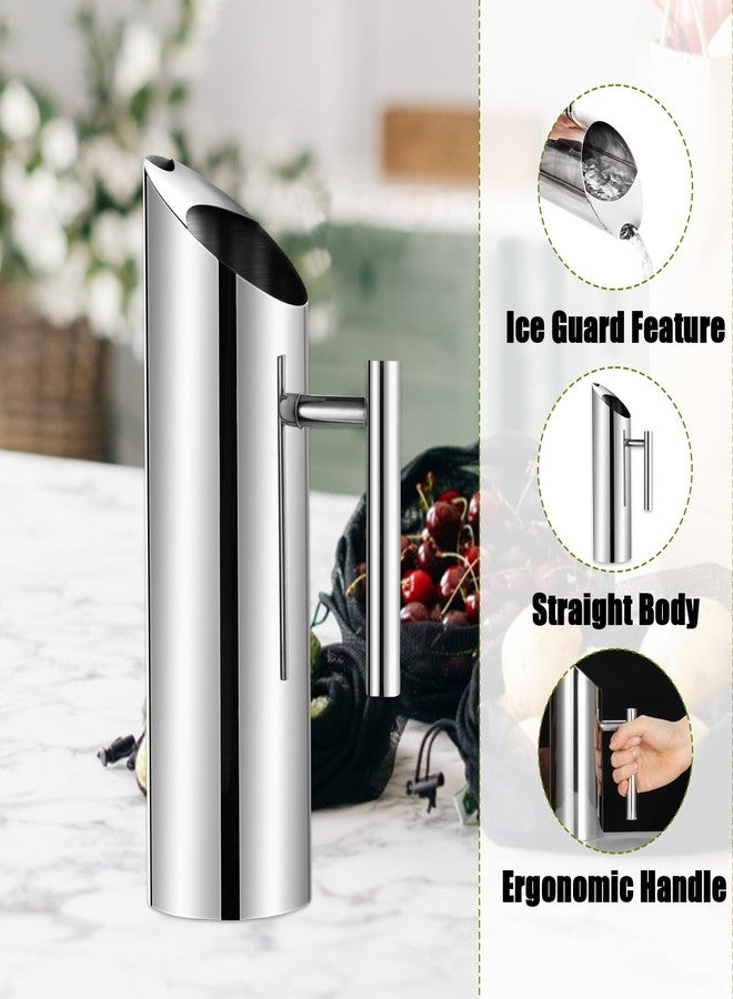Ysglory Stainless Steel Pitcher 53oz/1.5L Metal Water Pitcher with Handle Silver Stainless Drink Jug with Ice Guard Restaurant Beverage Container for Iced/Hot Tea, Juice, Coffee, Milk - Image 3