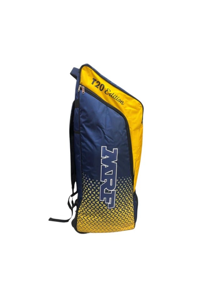 MRF MRF VK 18 Senior Yellow Blue Cricket Kit Bag With Wheels, Large Capacity, Multiple Compartments, Durable Design, Ideal for Juniors and Professional Cricketers  - Image 4