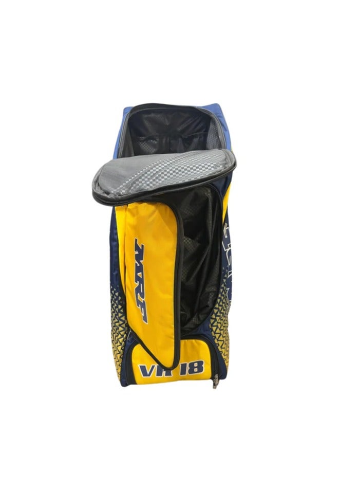 MRF MRF VK 18 Senior Yellow Blue Cricket Kit Bag With Wheels, Large Capacity, Multiple Compartments, Durable Design, Ideal for Juniors and Professional Cricketers  - Image 5