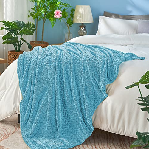 inhand Blue Throw Blanket, Super Soft Flannel Cozy Blankets & Throw for Adults, Lightweight Fuzzy Blanket, Warm Plush Blankets for All Season 50×60 Inches - Image 4