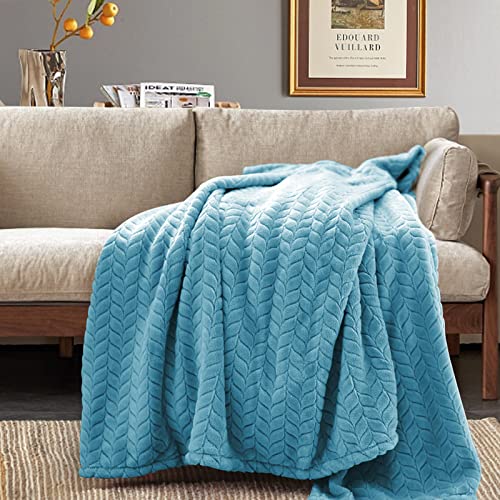 inhand Blue Throw Blanket, Super Soft Flannel Cozy Blankets & Throw for Adults, Lightweight Fuzzy Blanket, Warm Plush Blankets for All Season 50×60 Inches - Image 2