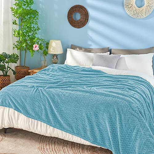 inhand Blue Throw Blanket, Super Soft Flannel Cozy Blankets & Throw for Adults, Lightweight Fuzzy Blanket, Warm Plush Blankets for All Season 50×60 Inches - Image 5