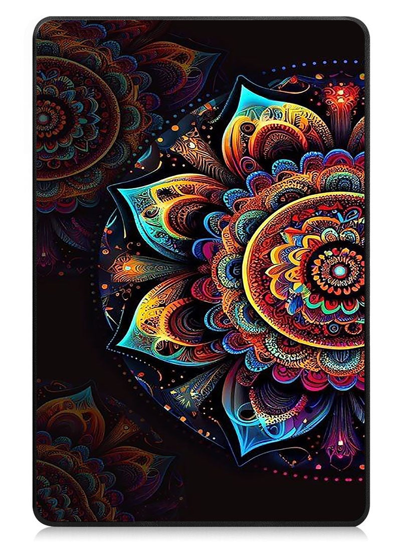 Theodor Protective Flip Case For Samsung Galaxy Tab S6 Lite 10.4 Inch 2024/2022/2020, With Trifold Stand Auto Wake Sleep Shockproof Cover Colourful Side Flower - Image 1