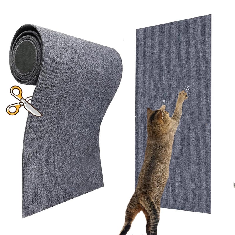 KEYIDE 79 x 16 Cat Scratch Couch Furniture Protector, Cat Scratcher Wall Pad from Cat Claws for DlY Scratch Post Cat Tree Climbing Mat (Grey) - Image 1