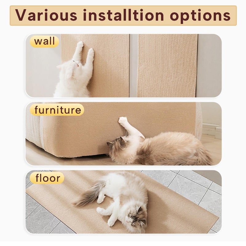 KEYIDE 79 x 16 Cat Scratch Couch Furniture Protector, Cat Scratcher Wall Pad from Cat Claws for DlY Scratch Post Cat Tree Climbing Mat (Grey) - Image 5