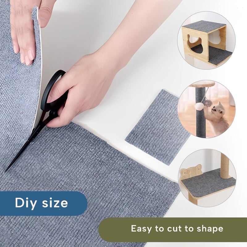 KEYIDE 79 x 16 Cat Scratch Couch Furniture Protector, Cat Scratcher Wall Pad from Cat Claws for DlY Scratch Post Cat Tree Climbing Mat (Grey) - Image 2