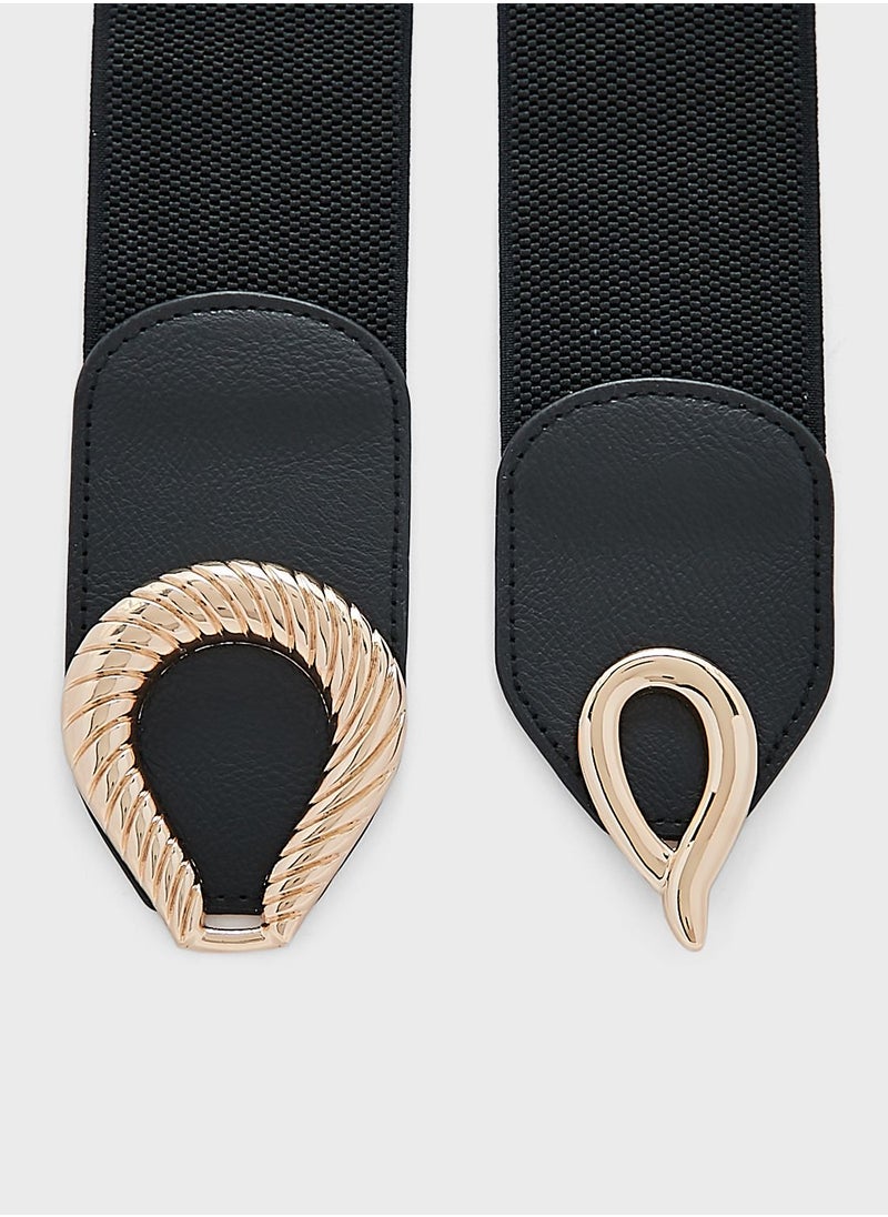 ELLA - Statement Buckle Elastic Waist Belt - Image 1