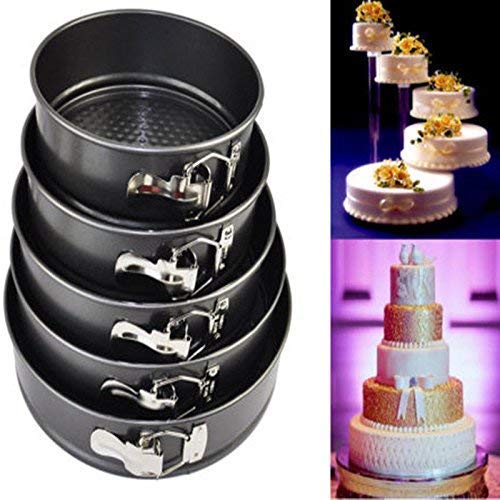 Swami Enterprise Round Shaped Springform Non Stick Aluminum Baking Tin Moulds for CakesPiePuddings Set of 6 18cm20cm22cm24cm26cm28cm - Image 4