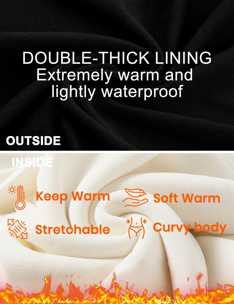 COOLOVER 2 Pack Fleece Lined Leggings Women Tummy Control High Waisted Workout Winter Warm Soft Yoga Pants - Image 5