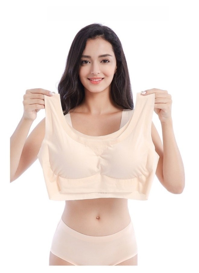 REOCLE - Women's Seamless Bras Solid Color Comfort Light Support Pullover Bra Full Coverage Wireless Push Up Bra - Image 1