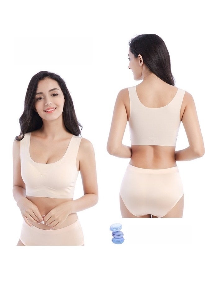 REOCLE - Women's Seamless Bras Solid Color Comfort Light Support Pullover Bra Full Coverage Wireless Push Up Bra - Image 1