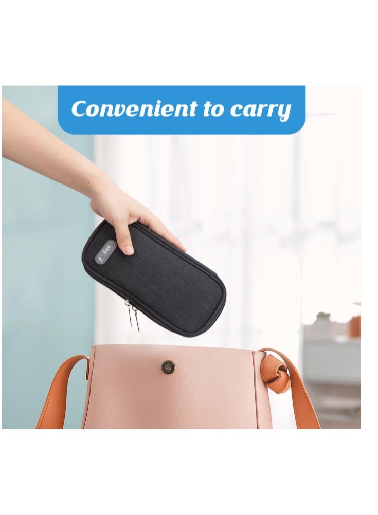 Insulin Cooler Travel Case with 2 Ice Packs - Diabetes Bags Cooler Travel Case for Diabetic Organize Supplies Insulated Cooling Bag (Black) - Image 5