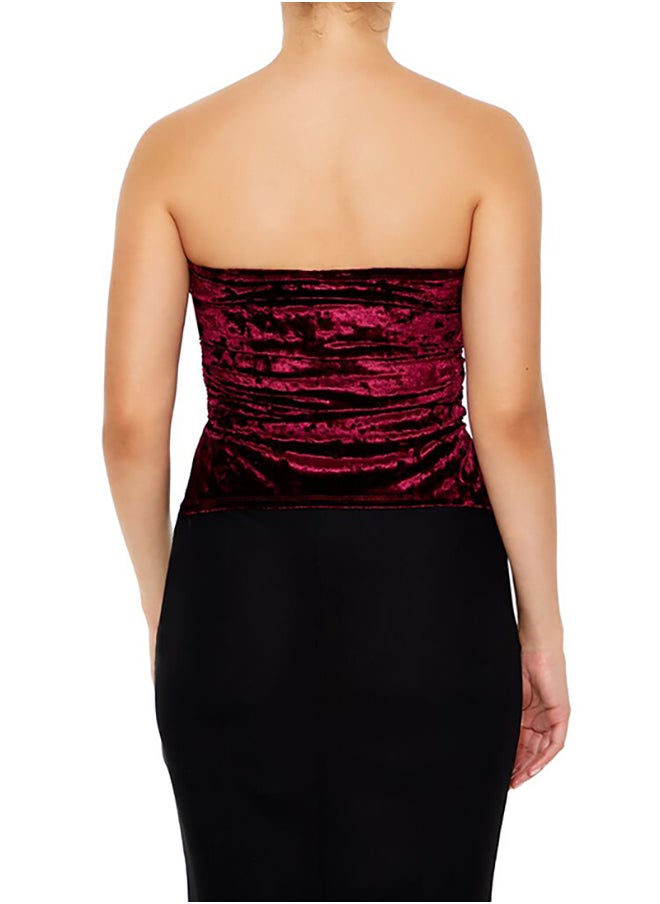 FOREVER 21 Split-Hem Velvet Tube Top  - Image 3