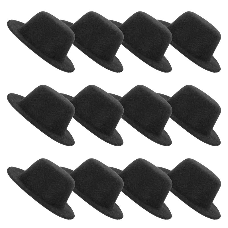 20pcs Mini Top Hat: Miniature Tiny Formal Hats Felt for Crafts Snowman Bear Doll Toy Animals Accessories Party Ornaments Inner 4.5 cm - Image 2