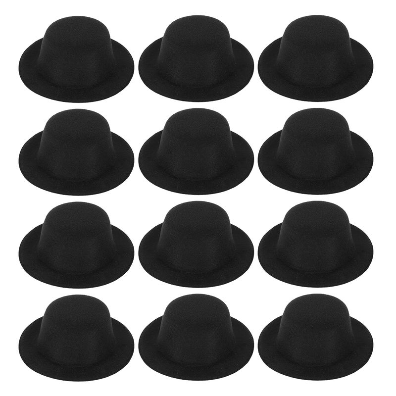 20pcs Mini Top Hat: Miniature Tiny Formal Hats Felt for Crafts Snowman Bear Doll Toy Animals Accessories Party Ornaments Inner 4.5 cm - Image 1