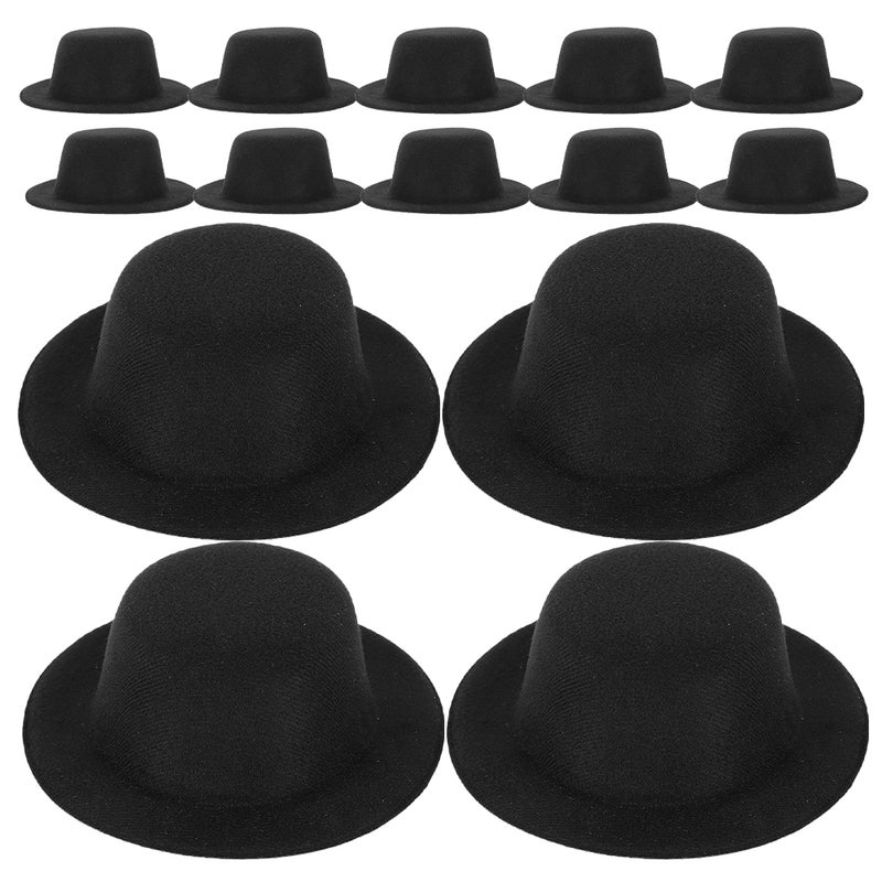 20pcs Mini Top Hat: Miniature Tiny Formal Hats Felt for Crafts Snowman Bear Doll Toy Animals Accessories Party Ornaments Inner 4.5 cm - Image 4