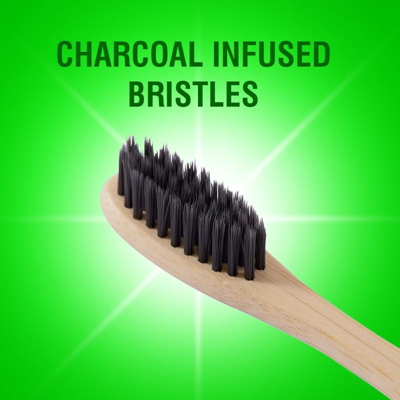 BECO Compostable Bamboo Toothbrush with Ultra-Soft Charcoal activated Bristles, 100% Natural & Eco-Friendly (Pack of 10) - Image 2