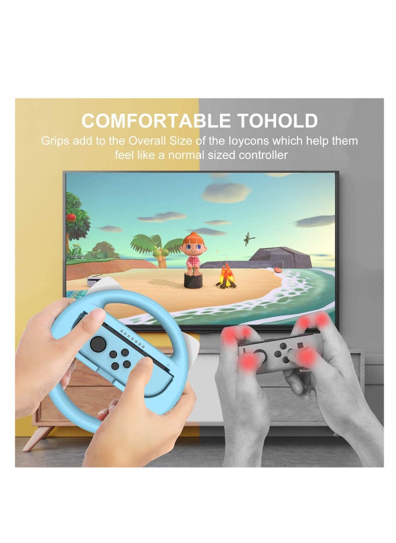 SYOSI - Switch Grip Kit Switch Steering Wheel for Controller Hand Grips for Nintendo Switch Controllers Comfort Racing Wheels Mario Kart 8 Deluxe Nintendo Switch Accessories 4 Pack - Image 1
