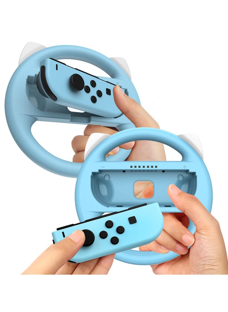 SYOSI - Switch Grip Kit Switch Steering Wheel for Controller Hand Grips for Nintendo Switch Controllers Comfort Racing Wheels Mario Kart 8 Deluxe Nintendo Switch Accessories 4 Pack - Image 1