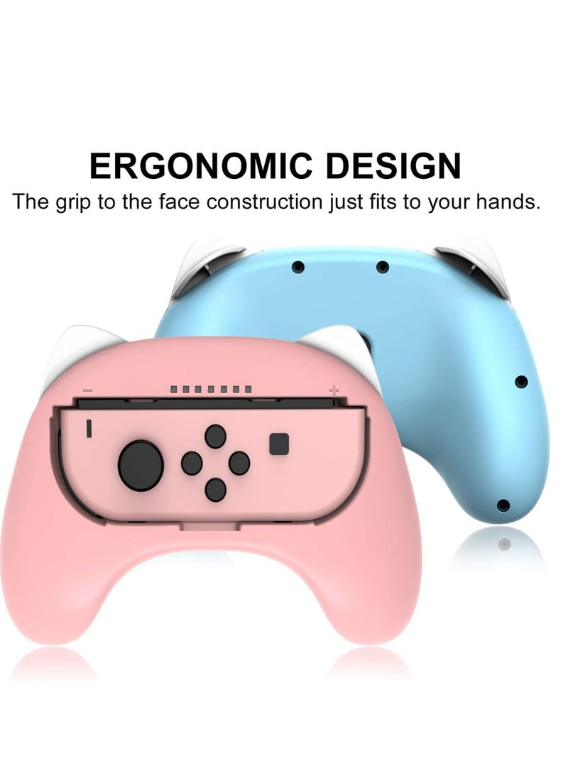 SYOSI - Switch Grip Kit Switch Steering Wheel for Controller Hand Grips for Nintendo Switch Controllers Comfort Racing Wheels Mario Kart 8 Deluxe Nintendo Switch Accessories 4 Pack - Image 1