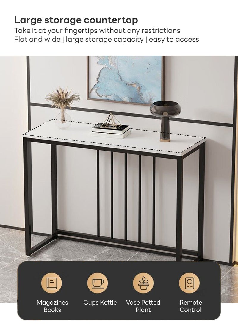 شاربدو طاولة كونسول شاربدو للمدخل وطاولة جانبية ضيقة من مادة MDF وطاولة أريكة زاوية للقهوة للممر وغرفة المعيشة 100 * 30 * 80 سم - Image 3