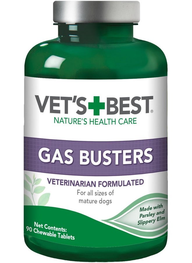 Vet's Best Vet's Best Gas Busters Dog Supplements for Gas Relief and Digestion Aid, 90 Chewable Tablets, USA Made  - Image 1