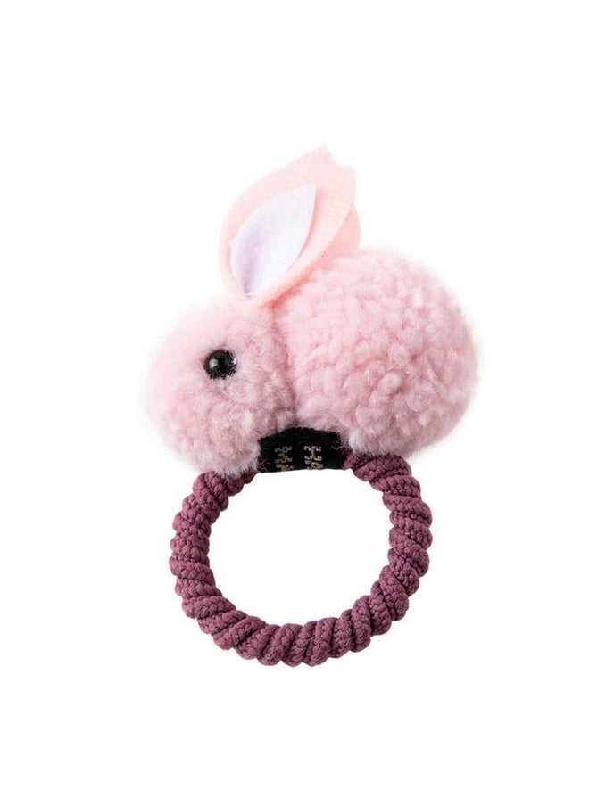 Aysekone - 5 Pack Stuffed Rabbit Style Hair Bands Hair Scrunchies Hair Elastics Ties Ropes Felt Plush Bunny Ponytail Holders For Children Girls - Image 1