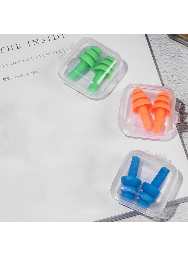 6 Pairs Swimming Earplugs Reusable Ear Plugs, Waterproof Hypoallergenic Noise Reduction Earplugs for Hearing Protection, Suitable for Sleeping, Snoring, Swimming - Image 1