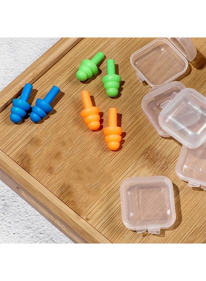 6 Pairs Swimming Earplugs Reusable Ear Plugs, Waterproof Hypoallergenic Noise Reduction Earplugs for Hearing Protection, Suitable for Sleeping, Snoring, Swimming - Image 2