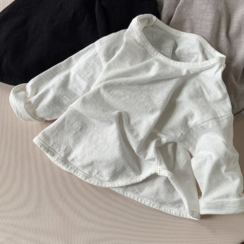 Children'S Bamboo Cotton Long-Sleeved T-Shirt New Boys And Girls Baby Korean Base Shirt Children'S All-Match Top - Image 1