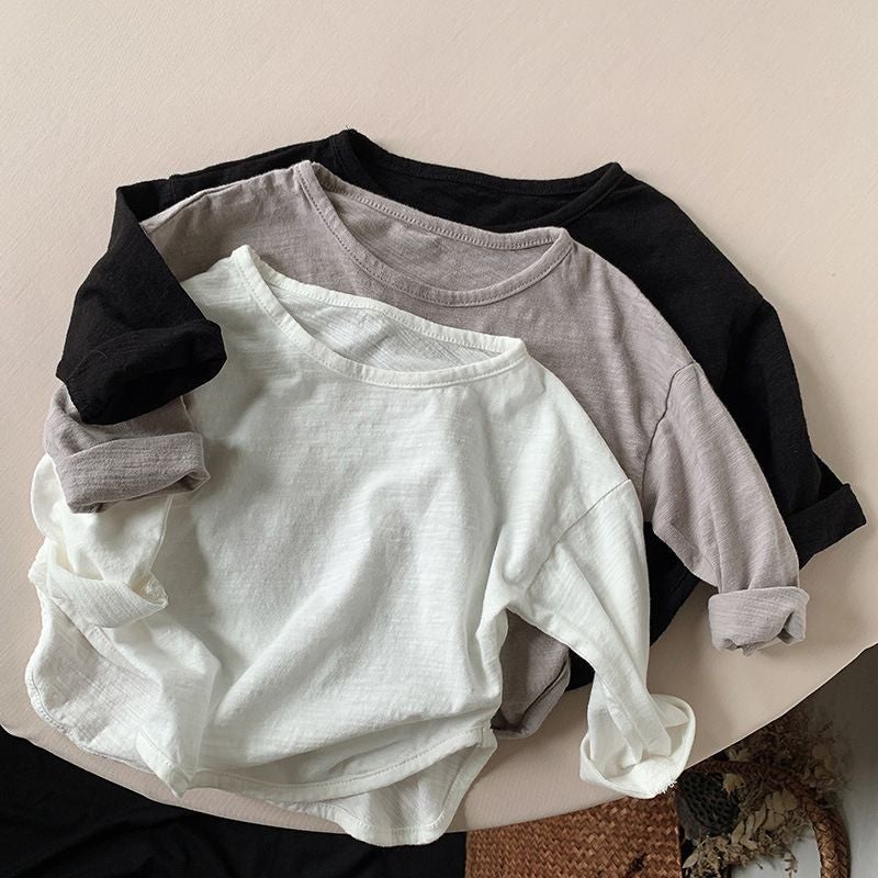 Children'S Bamboo Cotton Long-Sleeved T-Shirt New Boys And Girls Baby Korean Base Shirt Children'S All-Match Top - Image 2