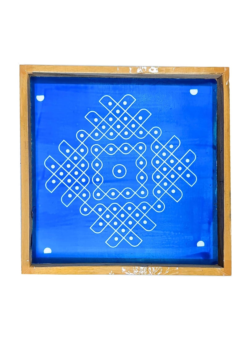 anciently Anciently Kambi Kolam Rangoli Stencil Wooden(Design 5), Rangoli Stencil Wooden, Rangoli Sacha Wooden, 1 Piece (10x10 Inches)  - Image 5