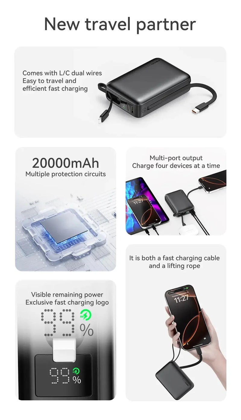 ريتشي شاحن الطاقة المتنقل (باور بانك) Recci Energy Block بسعة 20,000 مللي أمبير وقوة شحن سريع تصل إلى 22.5 واط - Image 5