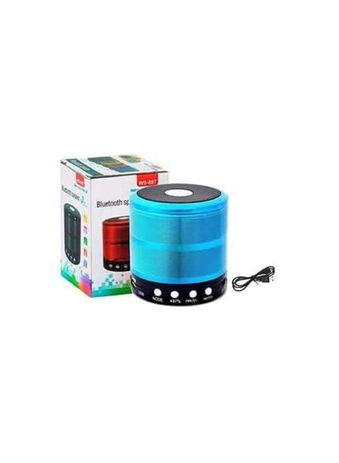مكبر صوت صغير بتقنية البلوتوث WS-887 مع راديو FM وفتحة بطاقة ذاكرة وفتحة محرك أقراص USB ووضع إدخال AUX (ألوان متعددة) - Image 2