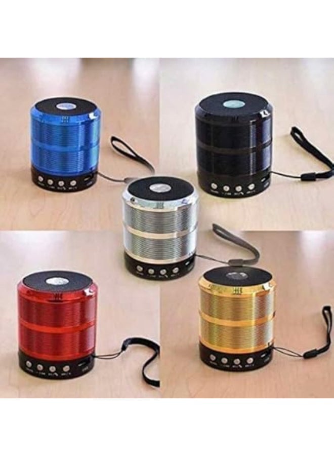 مكبر صوت صغير بتقنية البلوتوث WS-887 مع راديو FM وفتحة بطاقة ذاكرة وفتحة محرك أقراص USB ووضع إدخال AUX (ألوان متعددة) - Image 4