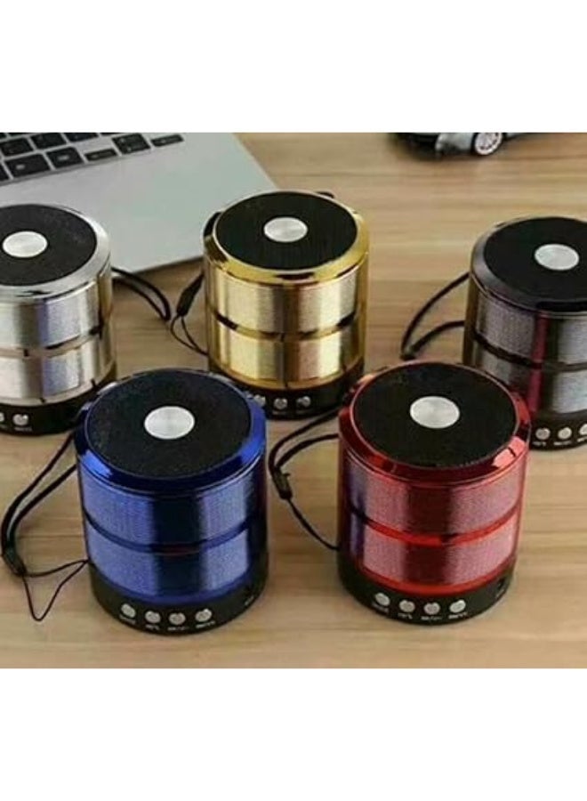 مكبر صوت صغير بتقنية البلوتوث WS-887 مع راديو FM وفتحة بطاقة ذاكرة وفتحة محرك أقراص USB ووضع إدخال AUX (ألوان متعددة) - Image 3