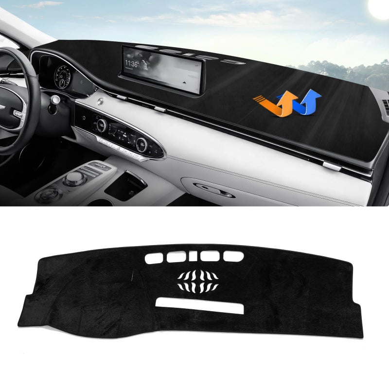 Autorder Dashboard Cover Mat for 20222025 Genesis GV70 Accessories Dash Cover Upgrade Velvet Dash Mat Sunshade Glare UV Rays Protector