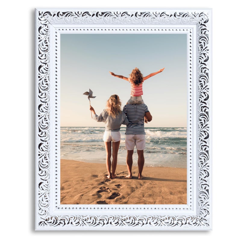 VictoR 6x8 Picture Frame Rubens White Silver - Picture Frames 6x8 - with Shutterproof Acrylic Glass - Antique Frames - White Frame 6 by 8 - Image 3