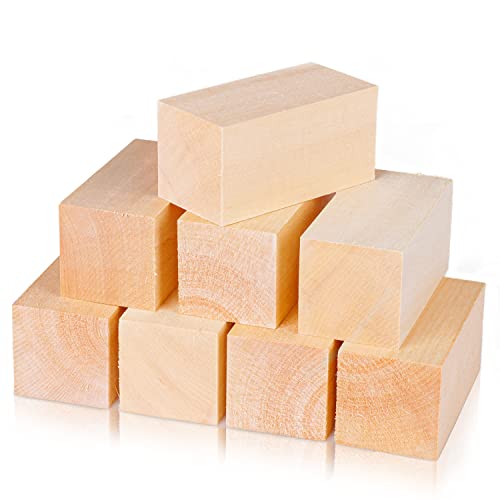 8 Pack Basswood Carving Blocks 4 X 2 X 2 Inch Large Whittling Wood Carving Blocks Cubes Kit for Kids Adults Beginners or Expert HomeArtsCraftsClassChristmas DIY Supplies