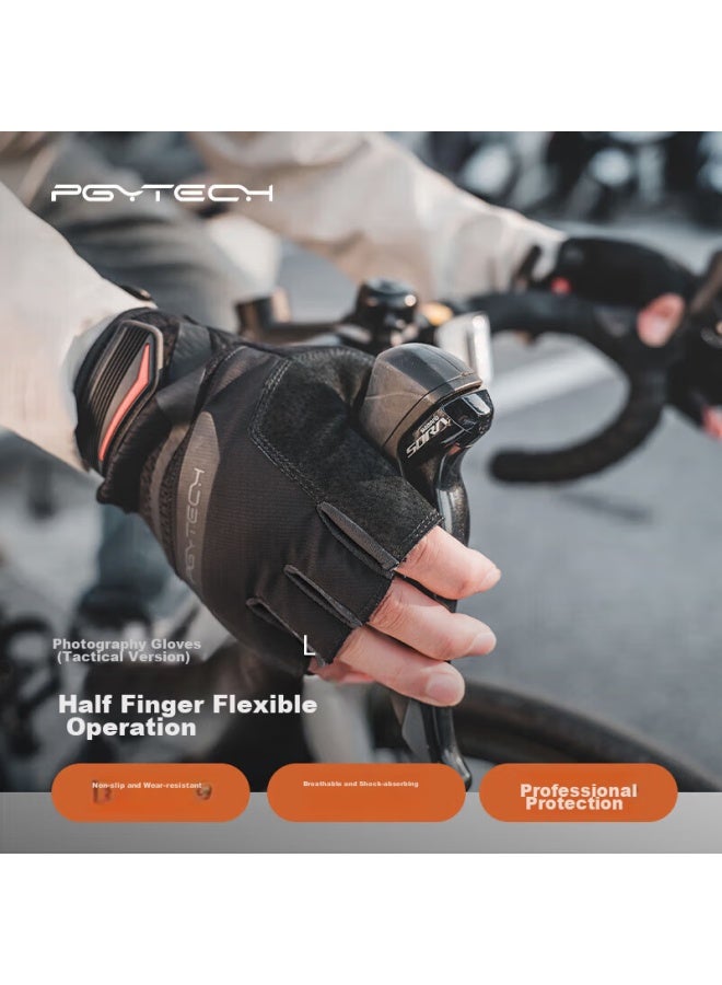 Pgytech Photography Gloves, Cycling Fingerless Gloves, Outdoor Protective Gloves, Fingerless Anti-Slip Wear-Resistant Fishing Gloves, Breathable Sweat-Absorbing, Spring And Autumn Season, Tactical Version, Size L - Image 1
