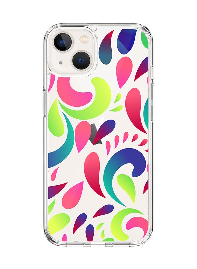 Classic Clear Case for Apple iPhone 14 Plus Case Hybrid Soft Cover Flexible Edges Anti Drop TPU PC Gel Thin Transparent Cover - Floral Blast