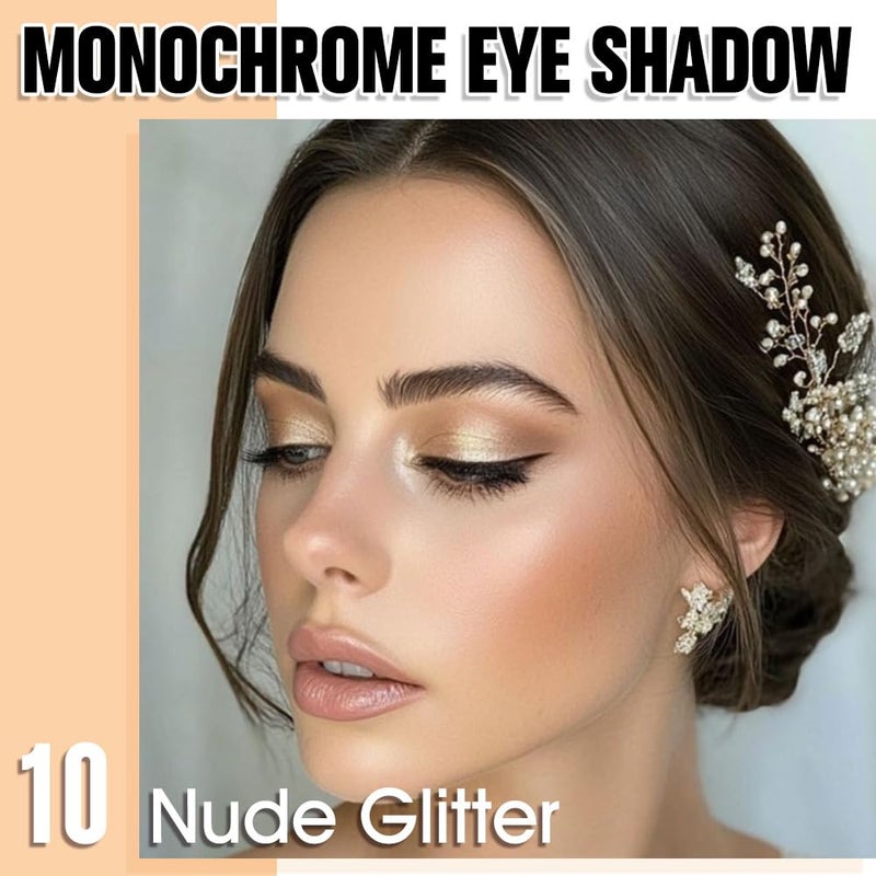 HHLTOH Light Nude Brown Single Shimmer Eyeshadow Makeup, Neutral Powder Eye Shadow for Mature Skin, Nude Sheer Shimmer Eyeshadows Buildable Waterproof, sombras para ojos, Vegan & Cruelty-Free - Image 2