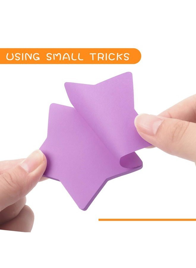 SIMONA Star Shape Sticky Notes 6 Color Bright Colorful Sticky Pad 75 Sheets/Pad Self-Sticky Note Pads (6 Pads) - Image 5