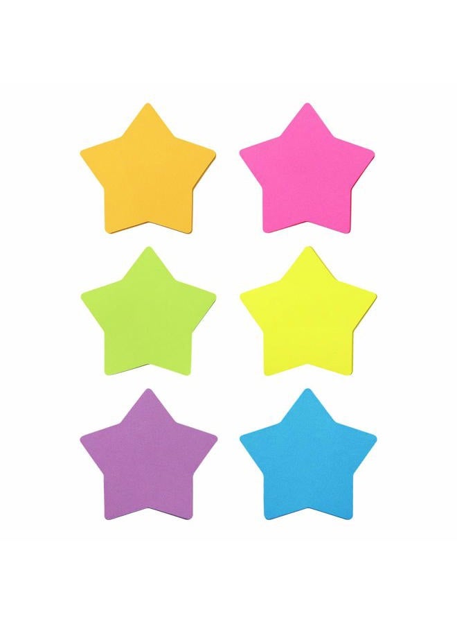 SIMONA Star Shape Sticky Notes 6 Color Bright Colorful Sticky Pad 75 Sheets/Pad Self-Sticky Note Pads (6 Pads) - Image 1