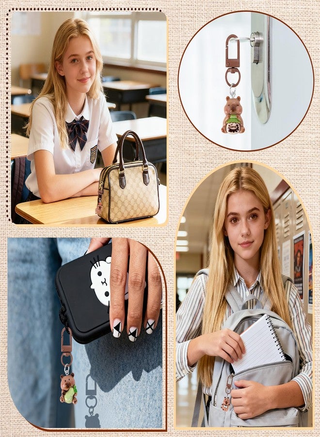 SelfTek 30 Pcs Cute Capyb-ara Keychain C-apybara Party Favor Set - Capyba-ra Bag Charm Accessories for Women Birthday Gif-ts, Capyb-aras Stuff Cute Charm (18 Pcs Glow in The Dark) - Image 5