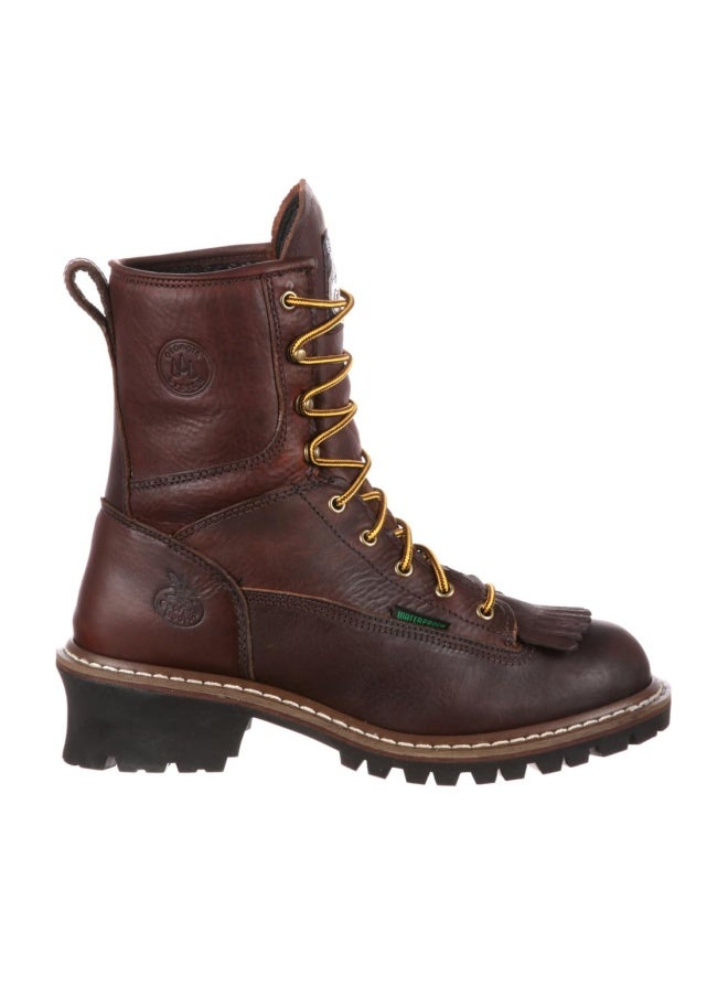 Georgia Boot Steel Toe Waterproof Logger Boot Chocolate Size 75W