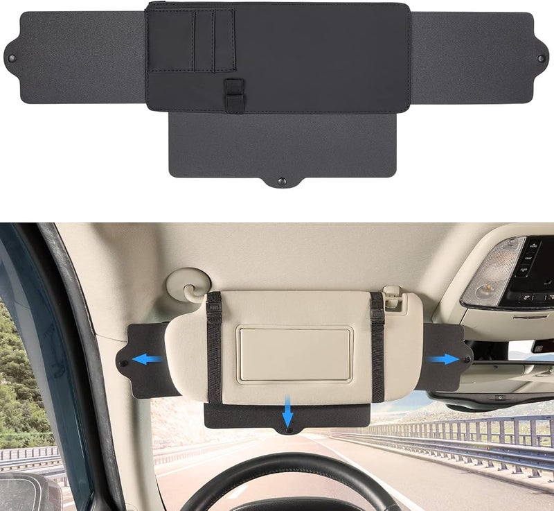 JoyTutus Car Sun Visor Sunshade Extender, Adjustable Sun Visor Protects from Anti-Glare, UV Rays Blocker Window Windshield Sunshade Extender for Car SUV - Image 1