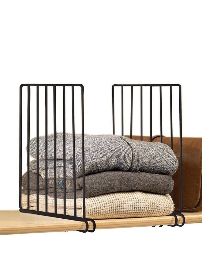 جو هوكد فاصل رفوف خزانة الملابس Go Hooked منظم الملابس فاصل خزانة الملابس من القماش المعدني الأسود فاصل رفوف خزانة الملابس خزانة الملابس مجموعة من قطعتين - Image 1